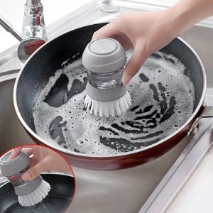 Kitchen Dispense Soap Water Dish Cleaning Brush Creative Washing